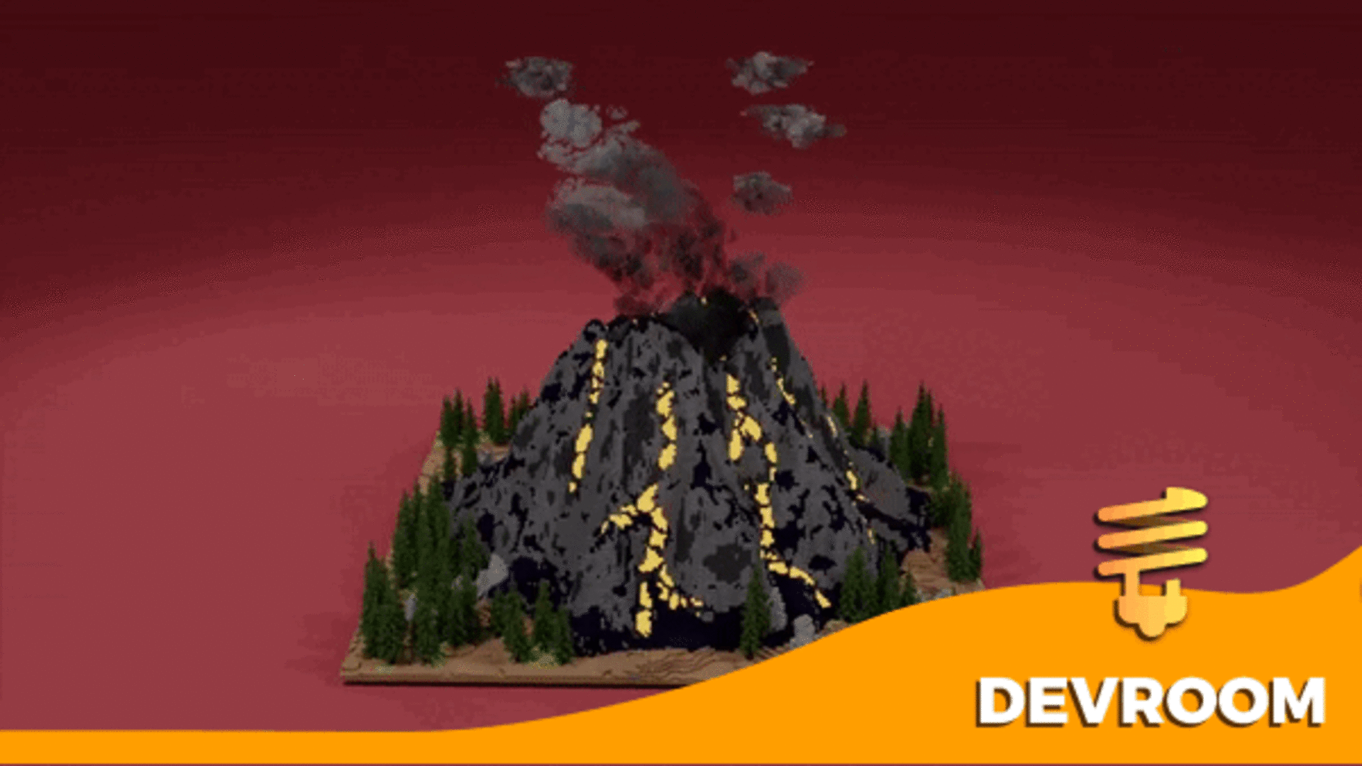 Minecraft Volcano Build