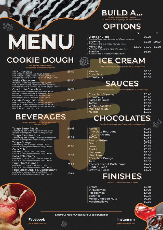 Waffles Emporium Menu